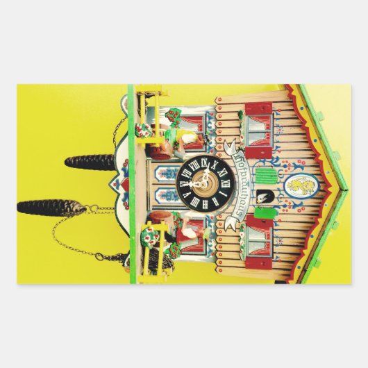 Cuckoo Horloge rectangulaire brillant autocollant (Devant)