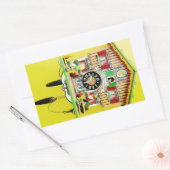 Cuckoo Horloge rectangulaire brillant autocollant (Enveloppe)