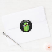Cuckoocumber Funny Veggie Cucumber Pun Dark BG Ronde Sticker (Envelop)