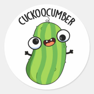 Cuckoocumber Funny Veggie Cucumber Pun Ronde Sticker
