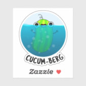 Cucum-berg Funny Cucumber Pun Sticker (Vel)