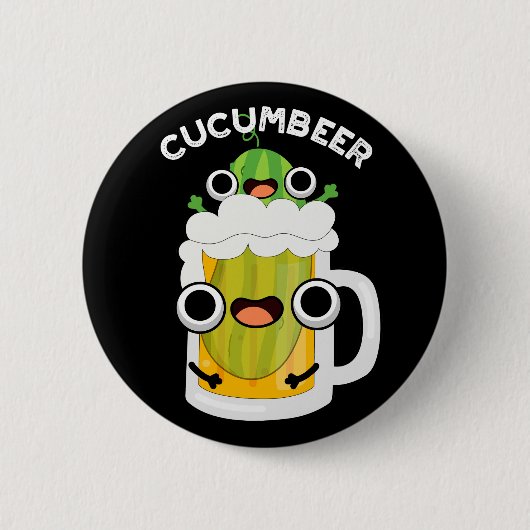 Cucum-bier Grappig Bier Pun Donker BG Ronde Button 5,7 Cm (Voorkant)