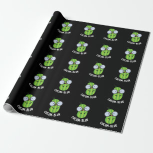 Cucum-blur Funny Veggie Cucumber Pun Dark BG Cadeaupapier
