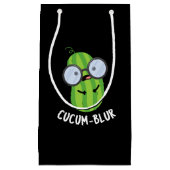 Cucum-blur Funny Veggie Cucumber Pun Dark BG Klein Cadeauzakje (Voorkant)