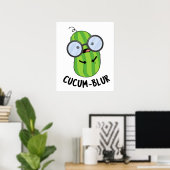 Cucum-blur Funny Veggie Cucumber Pun Poster (Thuiskantoor)