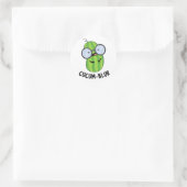 Cucum-blur Funny Veggie Cucumber Pun Ronde Sticker (Tas)