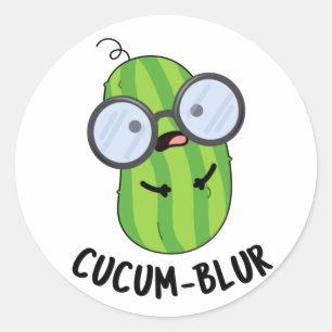 Cucum-blur Funny Veggie Cucumber Pun Ronde Sticker