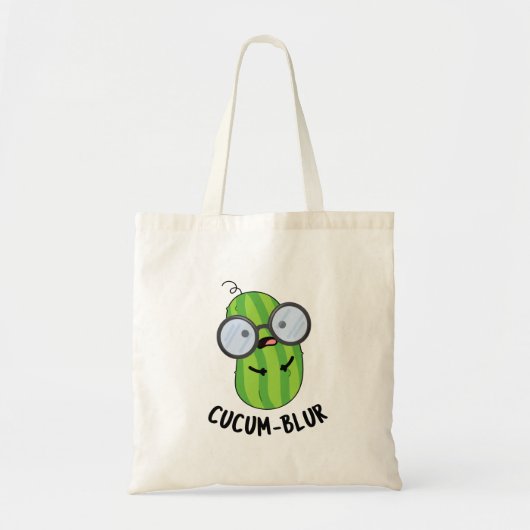 Cucum-blur Funny Veggie Cucumber Pun Tote Bag (Voorkant)