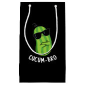 Cucum-bro Funny Veggie Cucumber Pun Dark BG Klein Cadeauzakje (Voorkant)