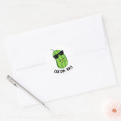 Cucum-bro Funny Veggie Cucumber Pun Ronde Sticker (Envelop)