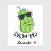 Cucum-bro Funny Veggie Cucumber Pun Sticker (Vel)