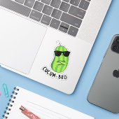 Cucum-bro Funny Veggie Cucumber Pun Sticker (Laptop met iPhone)