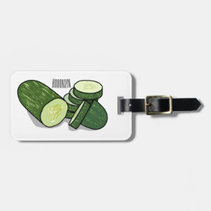 Cucumber cartoon illustratie bagagelabel