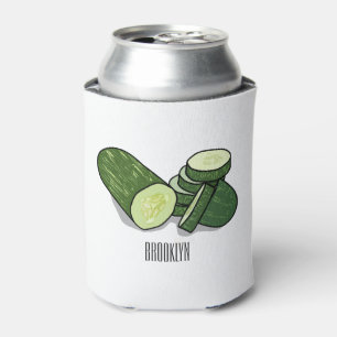 Cucumber cartoon illustratie blikjeskoeler