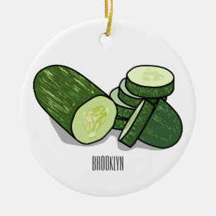 Cucumber cartoon illustratie keramisch ornament