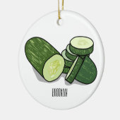 Cucumber cartoon illustratie keramisch ornament (Links)