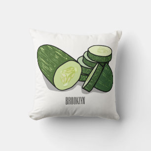 Cucumber cartoon illustratie kussen