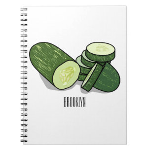 Cucumber cartoon illustratie notitieboek