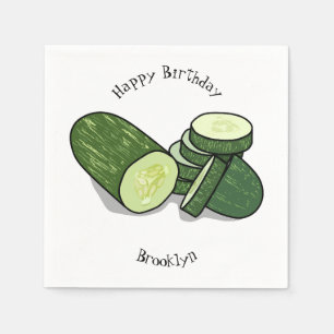 Cucumber cartoon illustratie servet