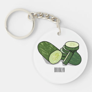 Cucumber cartoon illustratie sleutelhanger