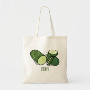Cucumber cartoon illustratie tote bag