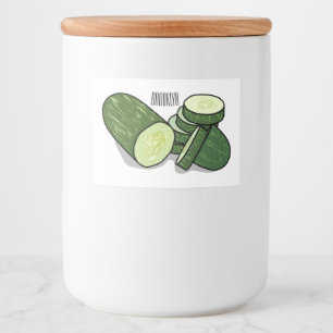 Cucumber cartoon illustratie voedselcontainer etiket