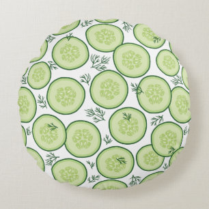Cucumber Salad Rond Kussen
