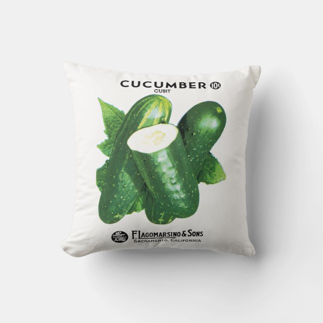 Cucumber Seed Packet Label Kussen (Voorkant)