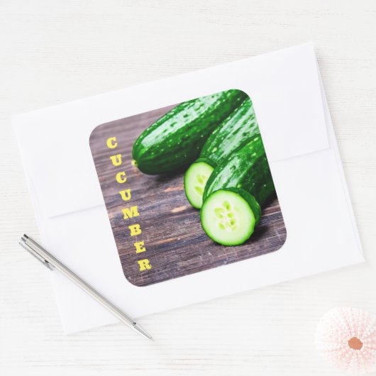 Cucumber Square Sticker (Envelop)