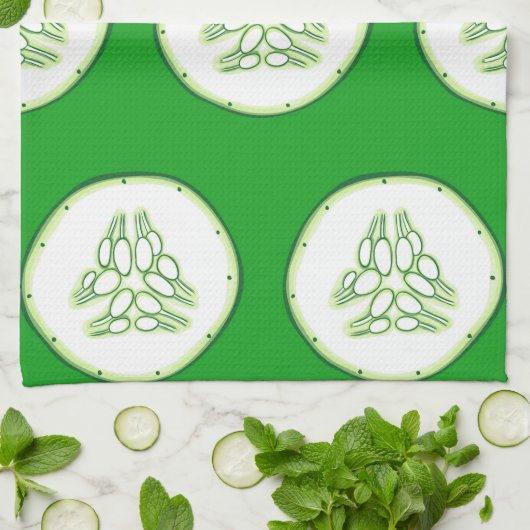 Cucumberplakken patroon theedoek (Gevouwen)