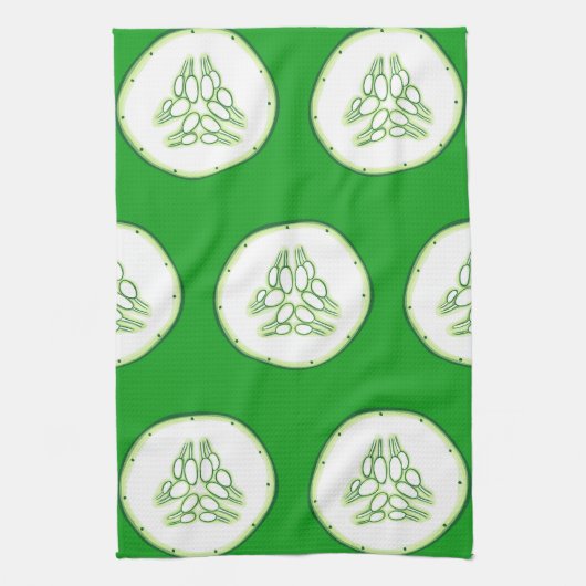Cucumberplakken patroon theedoek (Verticaal)