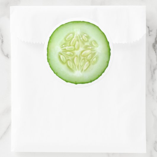 Cucumbersegment Ronde Sticker (Tas)