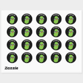 Cucumberzerk Funny Berzerk Cucumber Pun Dark BG Ronde Sticker (Vel)