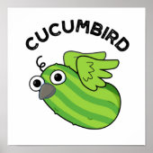 Cucumbird Funny Veggie Cucumber Pun Poster (Voorkant)