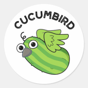 Cucumbird Funny Veggie Cucumber Pun Ronde Sticker