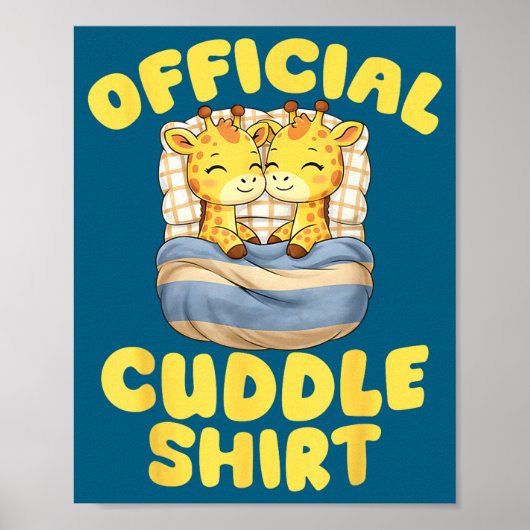 Cuddle Cute Giraffes Couple Valentine's Day Poster (Voorkant)