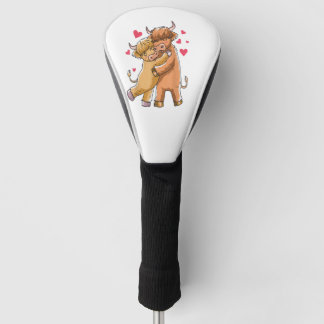 Cuddle Highland Cattle I Scottish Koe Farmers Golfheadcover