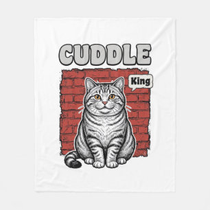 Cuddle King Vintage Katten Shirt Ontwerp_1 Fleece Deken