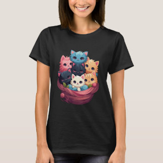 Cuddle Pile Kittens – Super Cute Fluffy Cat Women T-shirt
