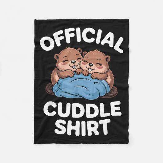 Cuddle Shirt Cute Beavers Snuggling  Fleece Deken (Voorkant)