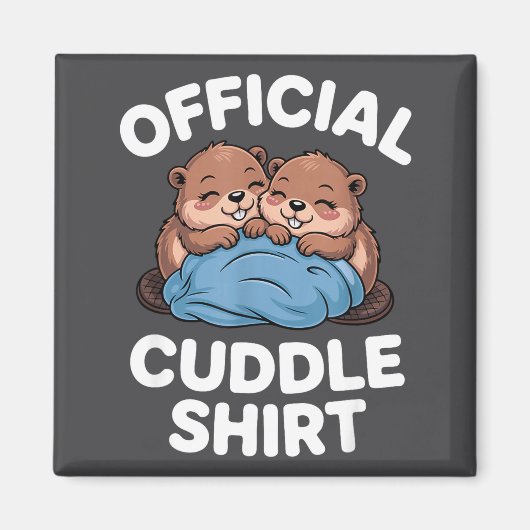 Cuddle Shirt Cute Beavers Snuggling  Magneet (Voorkant)