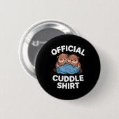 Cuddle Shirt Cute Beavers Snuggling  Ronde Button 5,7 Cm (Voorkant /achterkant)