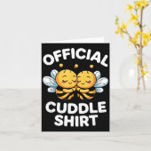 Cuddle Shirt Cute Bees Funny Cozy Couple  Kaart (Gele Bloem)