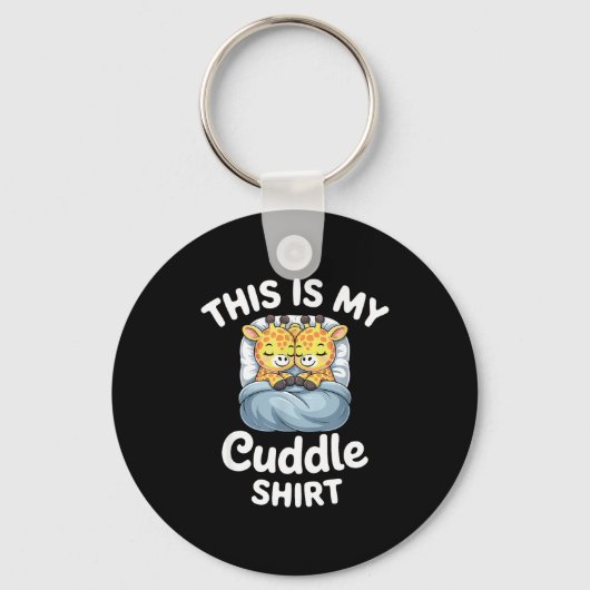 Cuddle Shirt Cute Giraffes Funny Cozy Sleutelhanger (Voorkant)