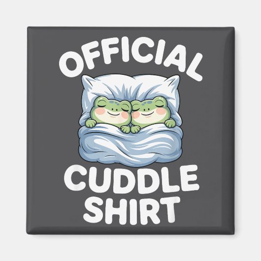 Cuddle Shirt Funny Cute Frogs Cozy  Magneet (Voorkant)