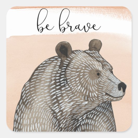 Cuddlies Beer | Brave Vierkante Sticker (Voorkant)