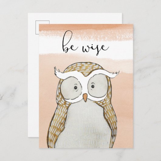 Cuddlies Owl | Be Wise Briefkaart (Voorkant / Achterkant)