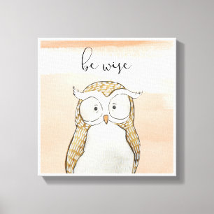 Cuddlies Owl Be Wise Canvas Afdruk