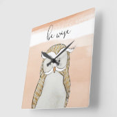 Cuddlies Owl | Be Wise Vierkante Klok (Hoek)