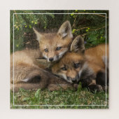 Cuddling Fox Kits Legpuzzel (Verticaal)